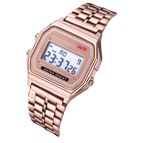 Montre électronique à bracelet en acier