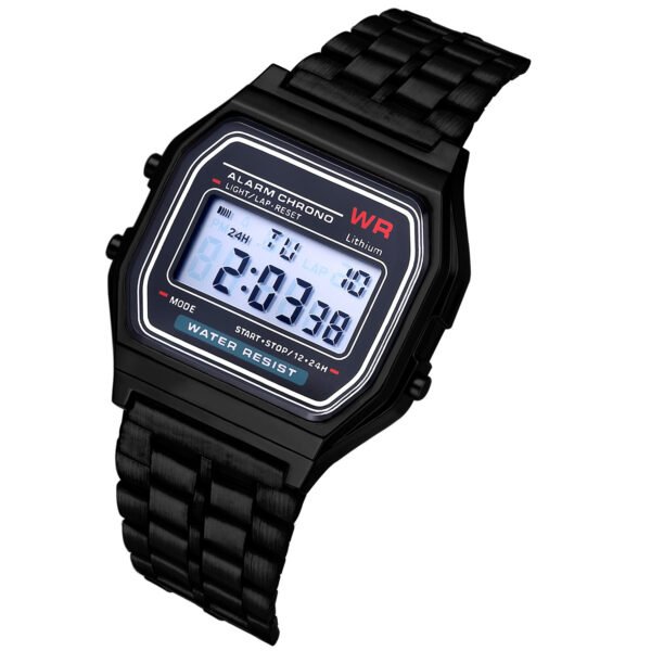Montre électronique à bracelet en acier