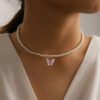 Collier de perles avec nœud papillon en opale