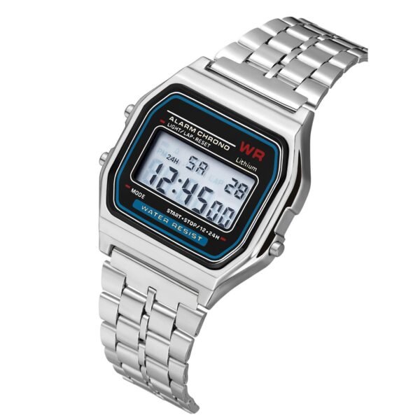 Montre électronique à bracelet en acier