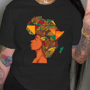 T-shirt avec motif carte Afique avatar