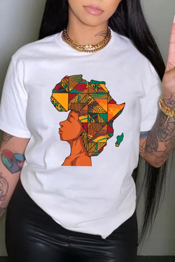 T-shirt avec motif carte Afique avatar