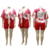 Ensemble de shorts deux pièces à imprimé hawaïen