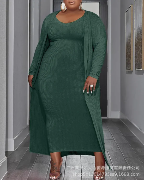 Robe sans manches long cardigan 2 pièces