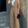 Ensemble deux pièces vêtements pour femmes gilets, pantalon à jambes larges