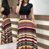 Robe longue à manches courtes, Floral