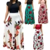 Robe longue à manches courtes, Floral