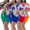 Ensemble de shorts deux pièces à imprimé hawaïen