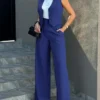 Ensemble deux pièces vêtements pour femmes gilets, pantalon à jambes larges