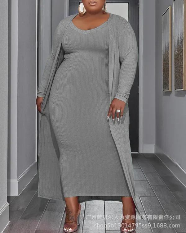 Robe sans manches long cardigan 2 pièces