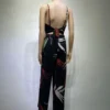 Ensemble deux pièces style bohème pour femmes, décontracté, col en V, débardeur court, pantalon taille haute.