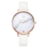 Montres en cuir blanc femme étanche