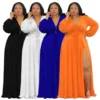 Robe fendu manches longues