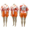 Ensemble de shorts deux pièces à imprimé hawaïen