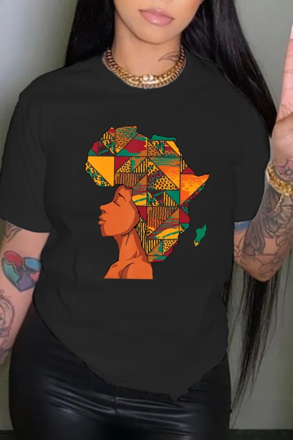 T-shirt avec motif carte Afique avatar