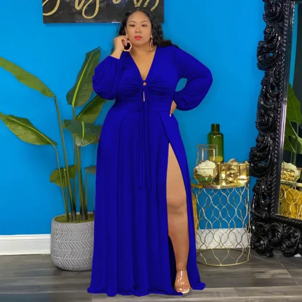 Robe fendu manches longues