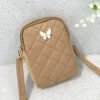 Sac bandoulière brodé en forme de losange et de papillon
