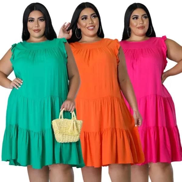 Robe uni de grande taille