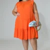 Robe uni de grande taille
