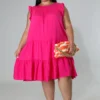 Robe uni de grande taille